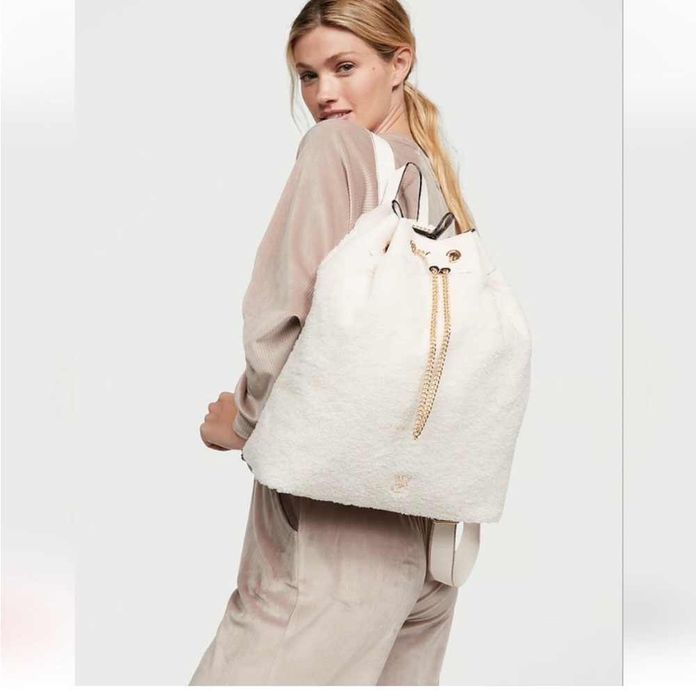 Victoria Secret Backpack White and Gold